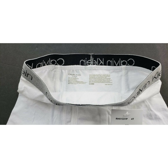 Calvin Klein Boys Boxer Briefs 3 Pack 4T White New - Picture 2 of 3